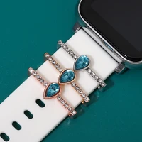 blue zircon drop pendant watch strap loop for apple watch luxury decorate watch brand ring tag loop fashion birthday jewelry