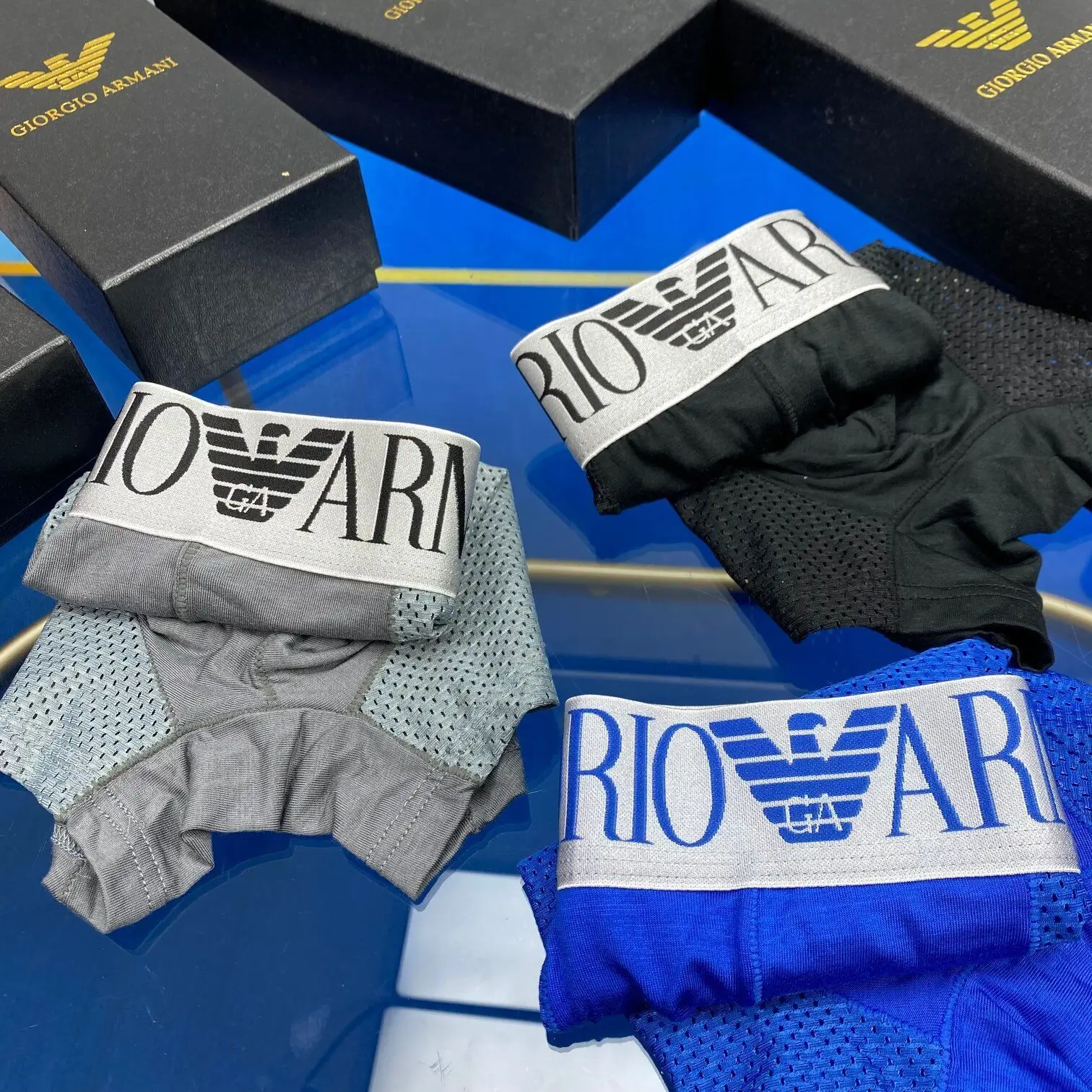 Женское белье Emporio Armani с выпуклыми карманными хлопковыми шортами мужские 3