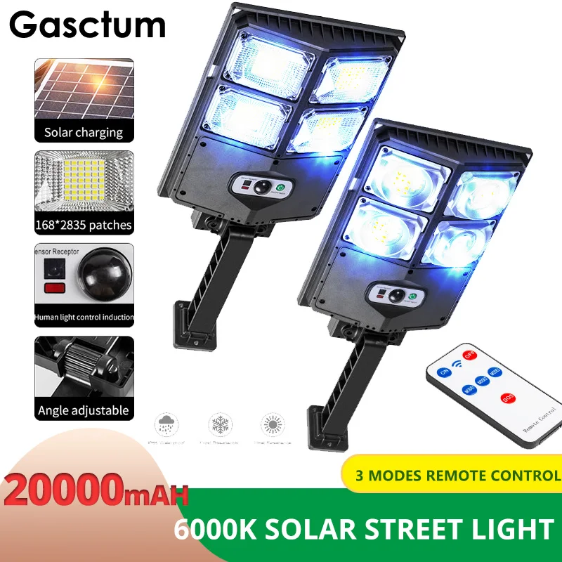 

20000LM Upgrade Solar Light Outdoors 10000mAh IP65 Waterproof Solar LED Wall Light With Motion Sensor Garden Solar Street Lights