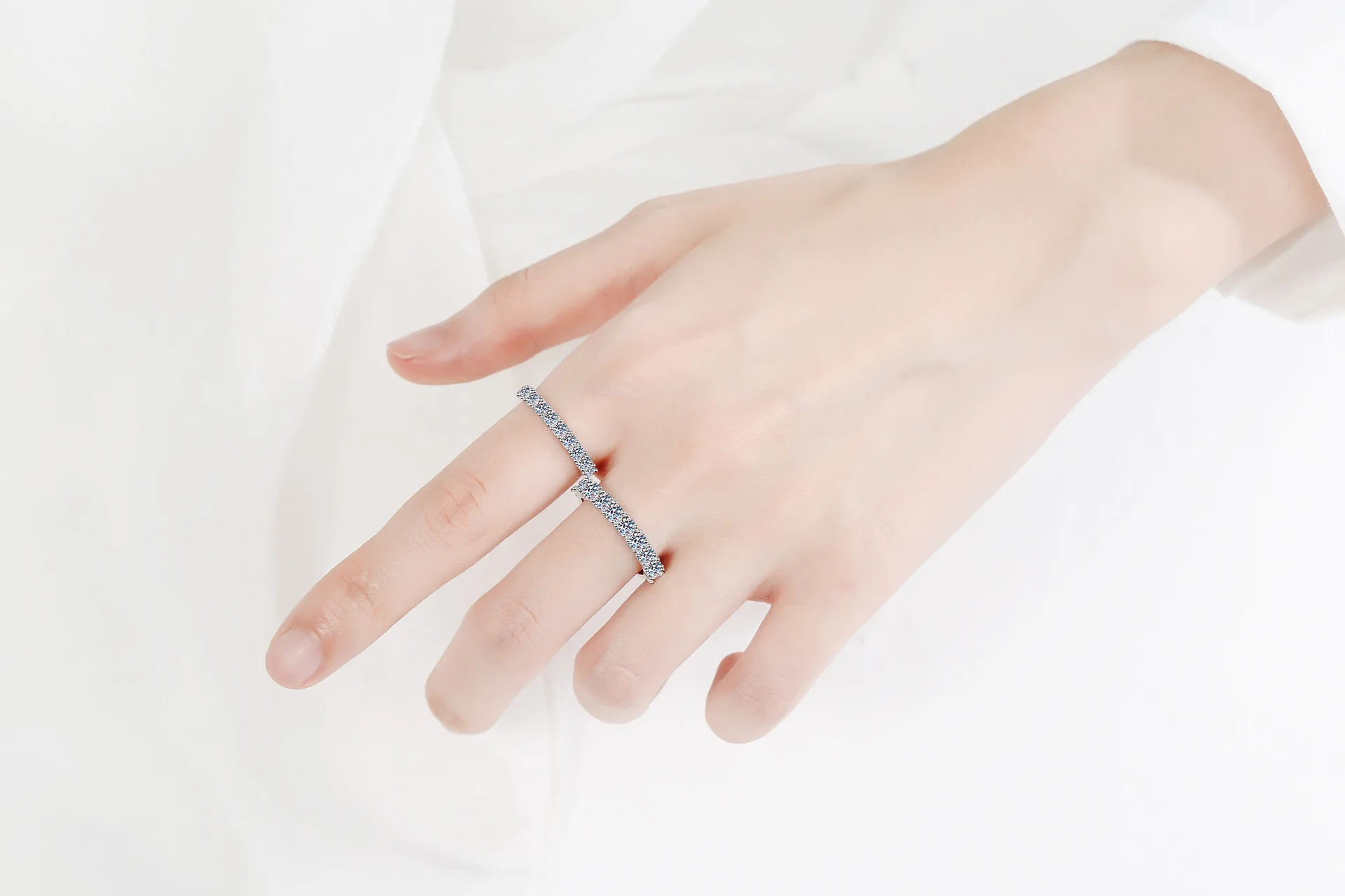 Кольца KNOBSPIN с муассанитом 10 камней 1 карат Стерлинговое Серебро D VVS лабораторные