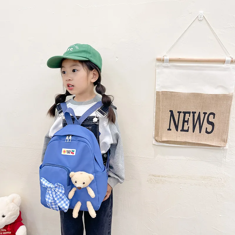 OSLD Yellow Cute Doll Bear Small Kids Girls Bags Outdoor Travel Cartoon Schoolbag Children's Satchel Boys Kindergarten Backpacks