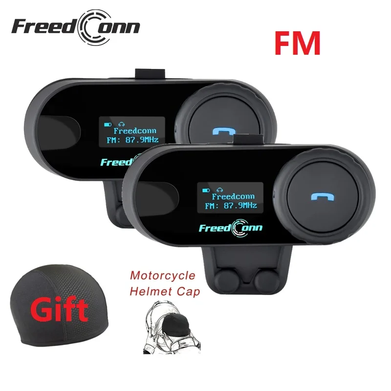 FreedConn TCOM-SC Screen Bluetooth Motorcycle Helmet Headset Intercom With LCD Display FM Radio Motorbike Interphone T-COM SC