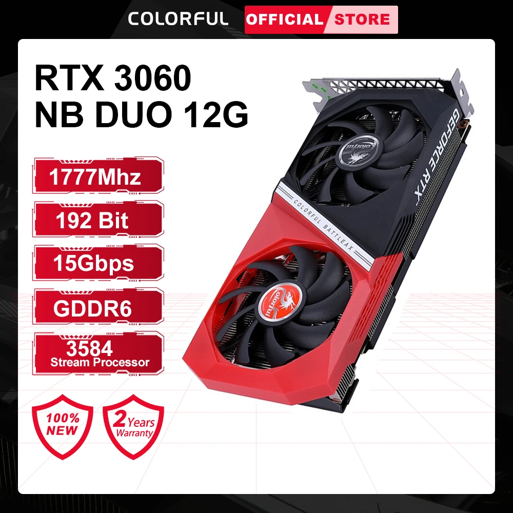 Видеокарта Colorful GeForce RTX 3060 NB DUO 12G RTX3060 компьютерные офисные компоненты для игр