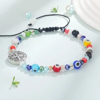 new trend blue evil eye bracelet for women men colorful crystal beads handmade rope chain bracelets bangles lucky charm jewelry