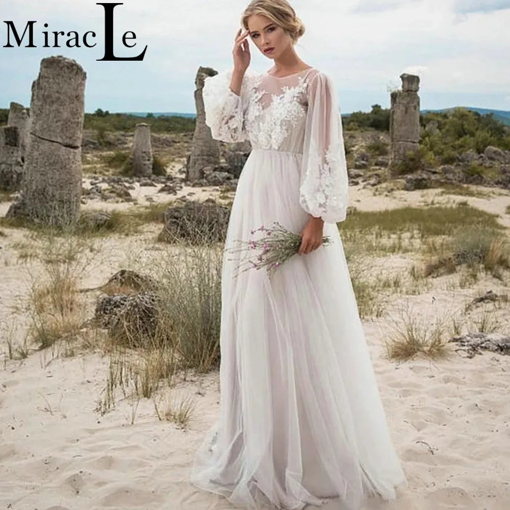 

Elegant O Neck Wedding Dresses For Women Lace Appliques A Line Wedding Gown For Bride Sexy Backless 2022 Robe De Mariée