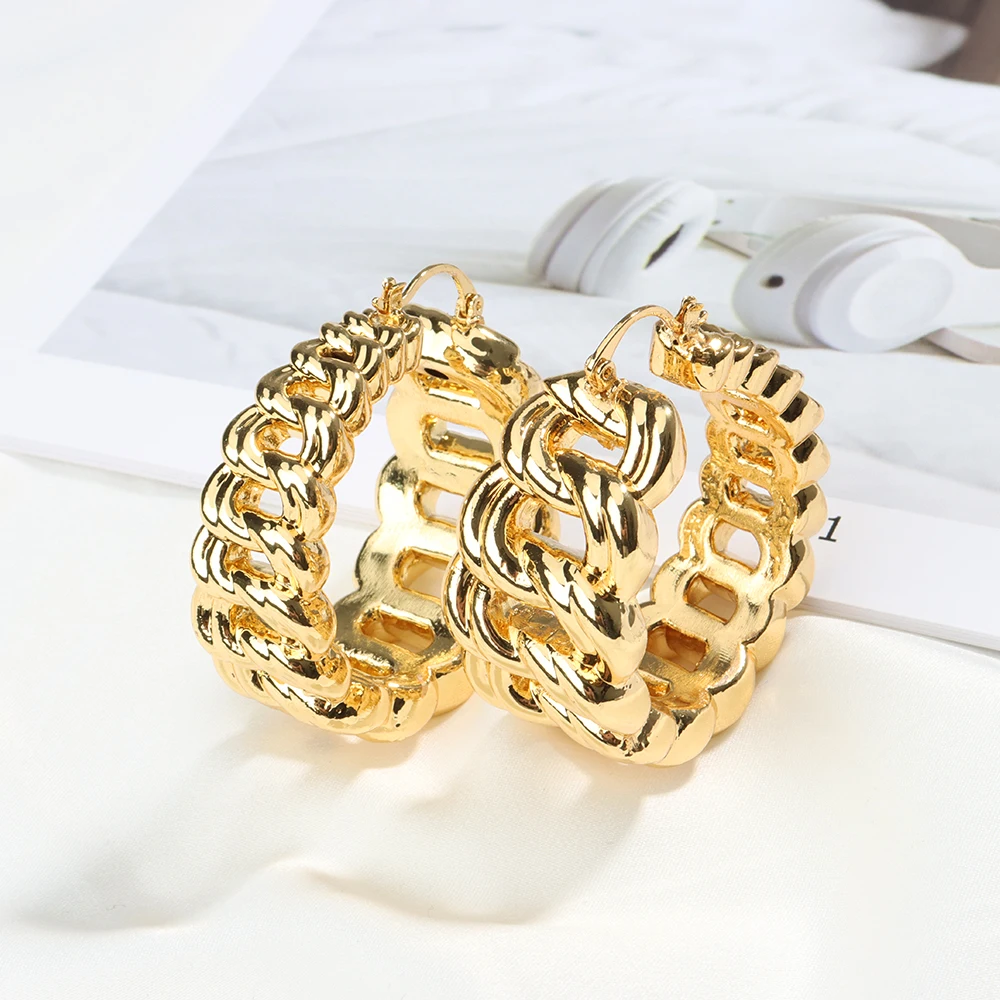 

Ladies Drop Earrings New Fashion Gold Color Stud Earrings Luxury Dubai Jewelry Accessories for Women Trend Sexy Party Queen Gift