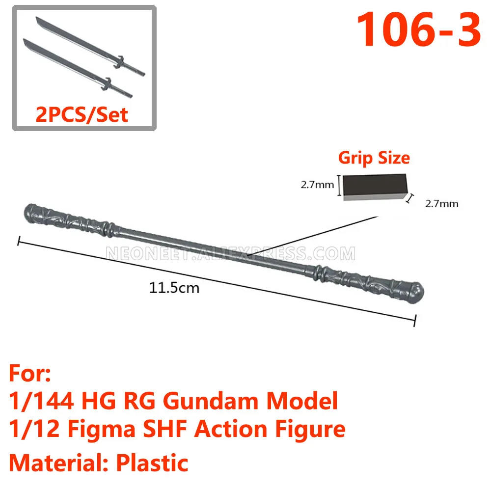

For 1/144 HG RG Gundam Model 1/12 Figma SHF FAG MSG AGA Action Figure Sword Blade FGO SAO Demon Slayer Weapon Plastic 2
