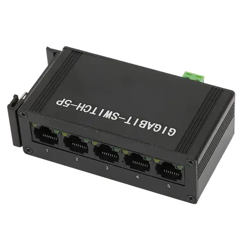 5-портовый гигабитный Ethernet-коммутатор Полнодуплексный 10-100-1000 М из алюминиевого сплава, компьютерные сетевые коммутаторы