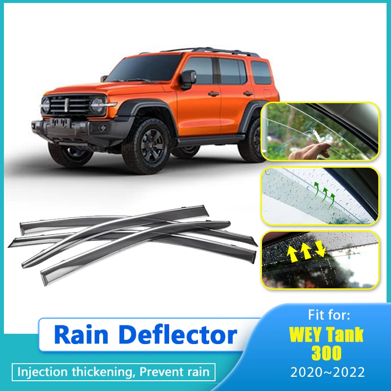 

Rain Deflector For WEY Tank 300 2020 2021 2022 Car Windabweiser Window Visor Cover Guard Antirain Chuvento Sun Visor