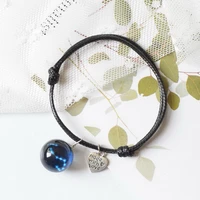 12 constellation star map luminous bracelet for women love heart alphabet handmade braided bracelet adjustable jewelry gifts