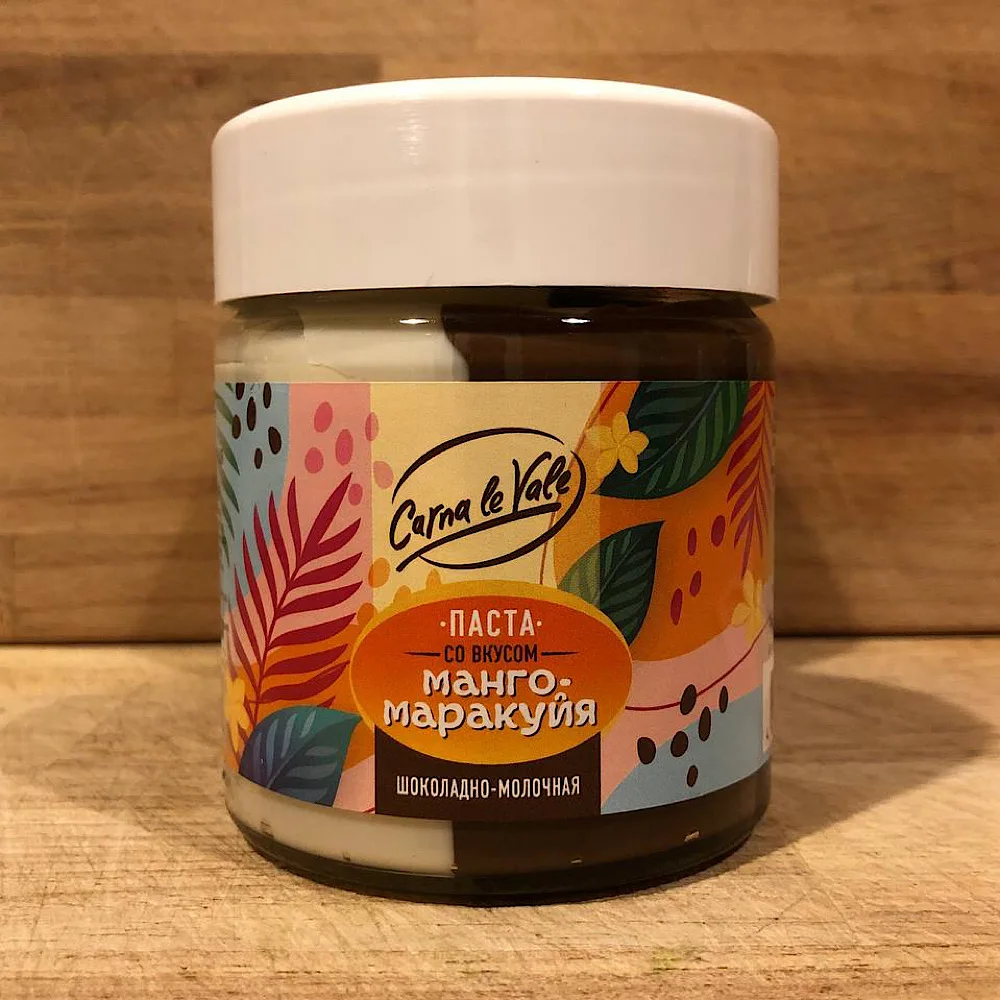 Паста шоколадно-молочная “Carna le Vale” со вкусом манго-маракуйя 300 г набор 2 штуки
