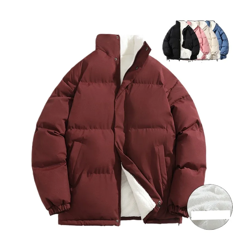 Одежда Воротничком Для Мужчин И Женщин Зимняя С Плюсом ТолсТая Широкая КуртКа