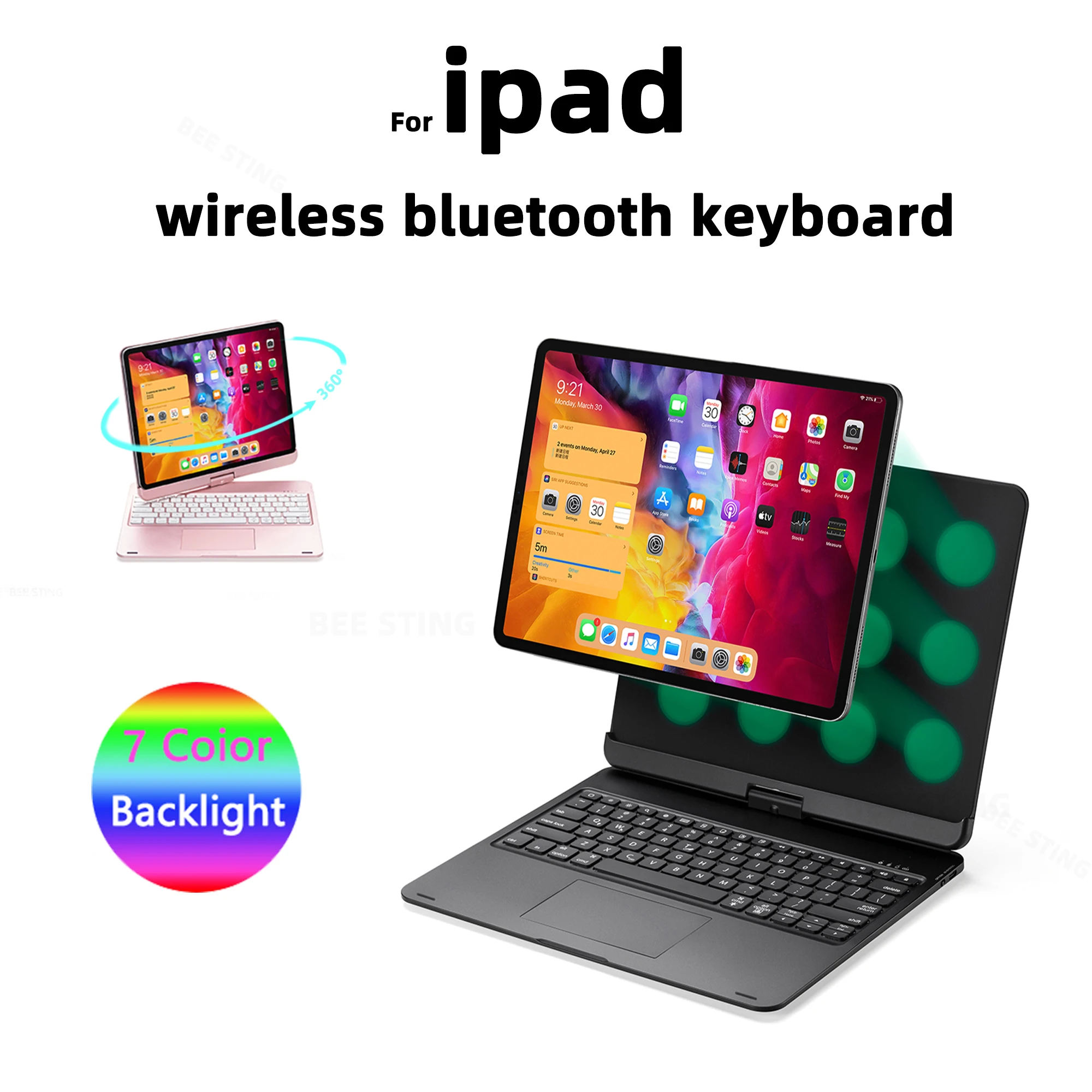 

For ipad Pro 11 12.9 2th 3th 4th 5th generation Keyboard Case Funda ipad Air 4 5 Rotating Fold Backlit keyboard Magnetic Cover