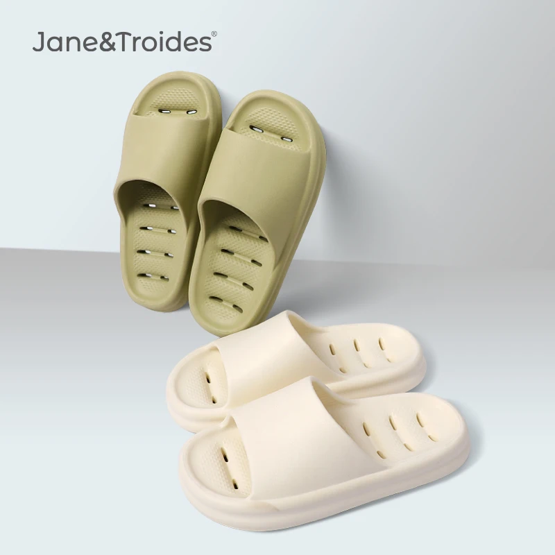 

JaneTroides Home Women Platform Slipper Summer Beach New Fashion Eva Soft Flat Bathroom Comfort Sandals Anti-slip Men Shoes