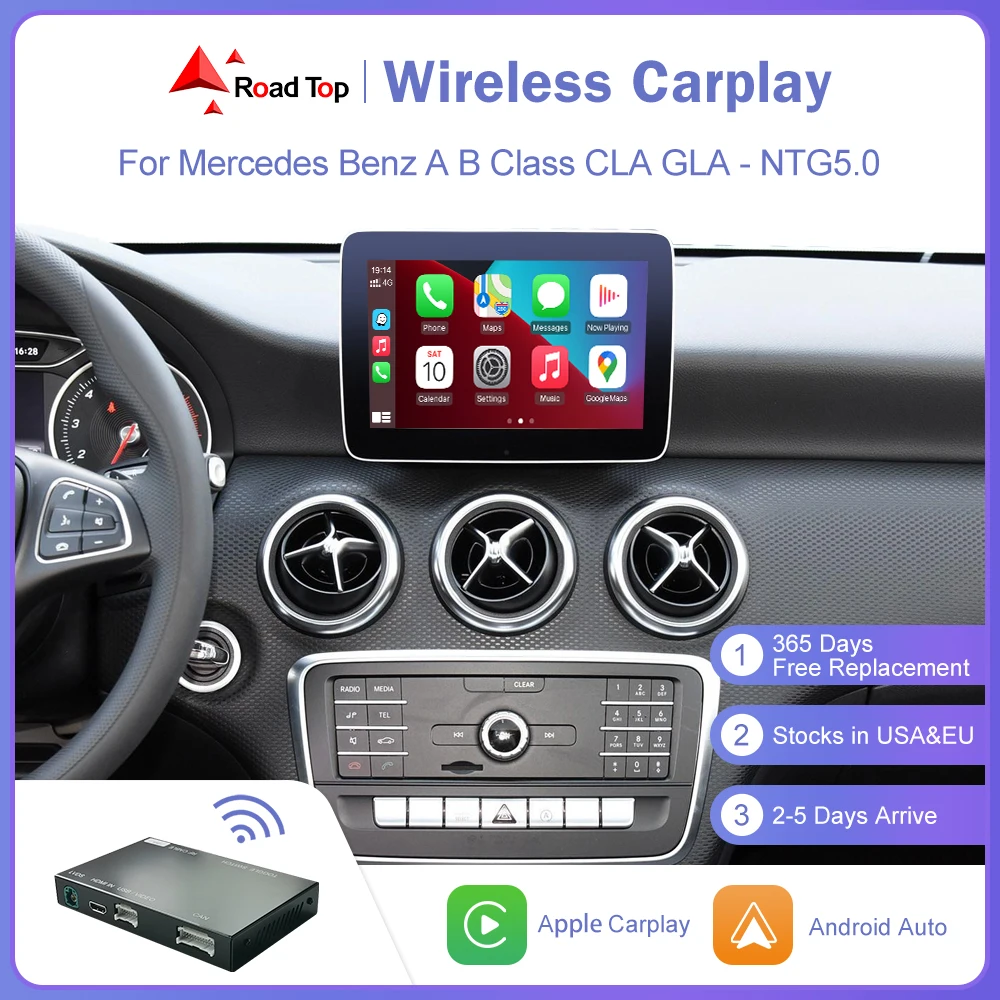 

Wireless CarPlay for Mercedes Benz A B C-Class W205 GLA GLC CLA W176 W246 with Android Auto Youtube Mirror Link AirPlay Car Play