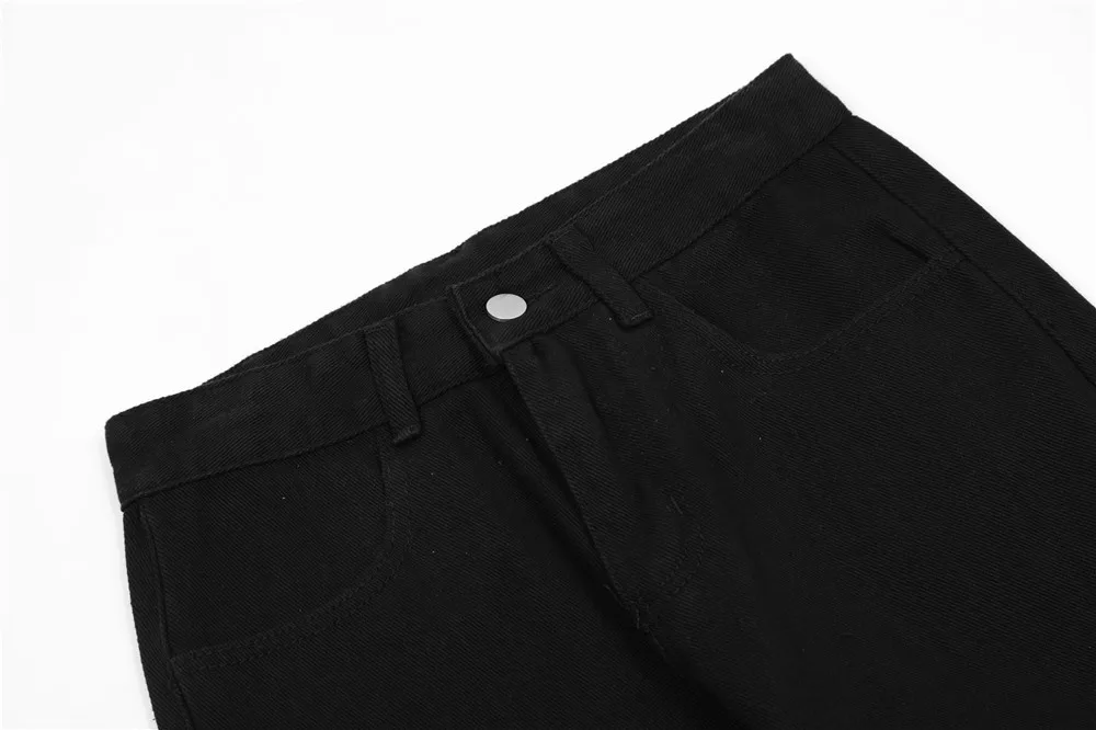 2022 Men's Work Baggy Casual Pants Zipper Designer Style Jeans Black Loose Straight Pants Biker Wide Leg Denim Trousers джинсы