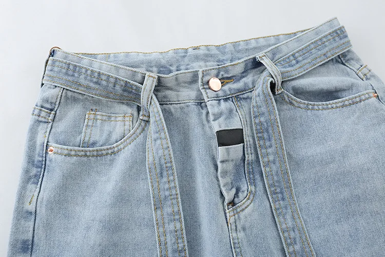 High Street Men'S Vintage Ripped Denim Pants Slim Small Foot Hip-Hop Street Jeans