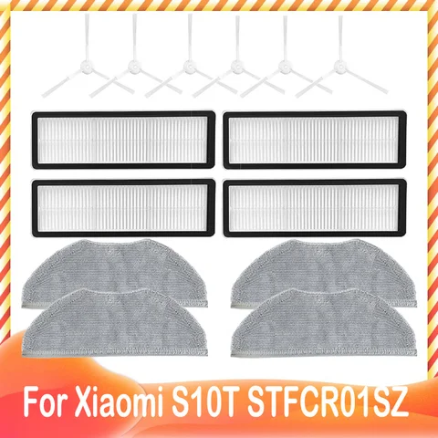 Сменный фильтр HEPA для робота-пылесоса Xiaomi S10T STFCR01SZ, салфетка для швабры, боковая щетка