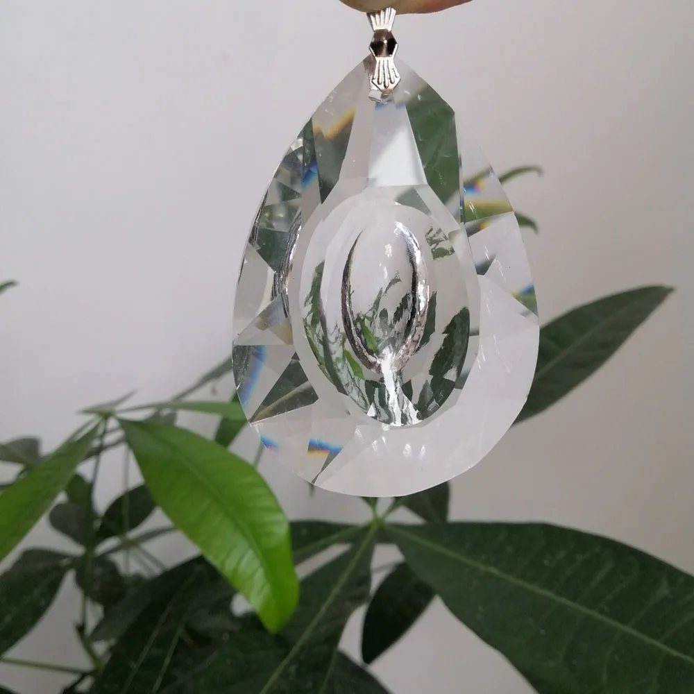 

Camal 2 шт. 50 мм K9 прозрачные Кристальные стеклянные призмы в форме лунгана подвески в форме капли Ловец Солнца лампа освещение люстра подвесной Декор