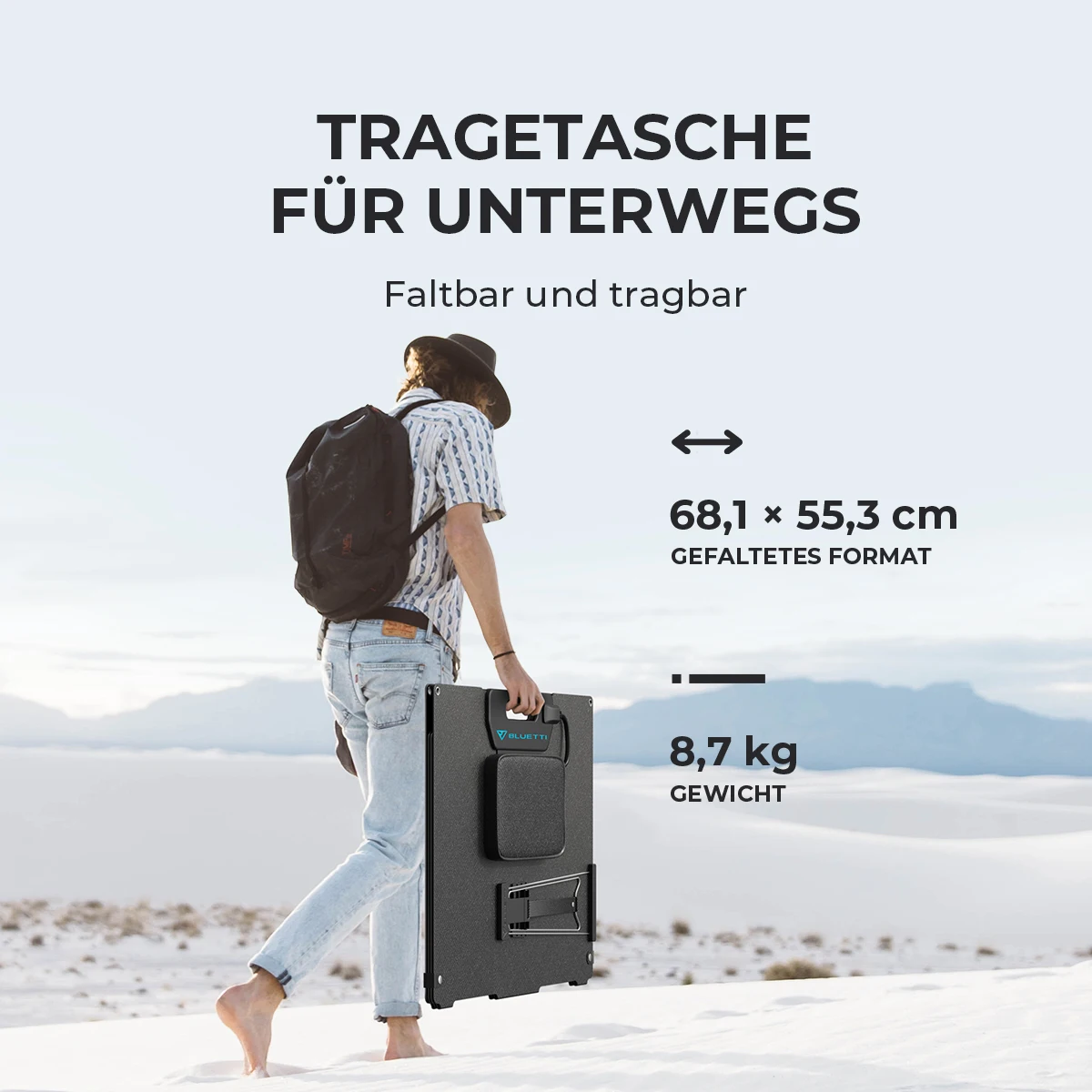 UA Stock BLUETTI MP200 200 Вт Солнечная панель Портативная складная для EB3A EB55 EB70 lP67 Открытый