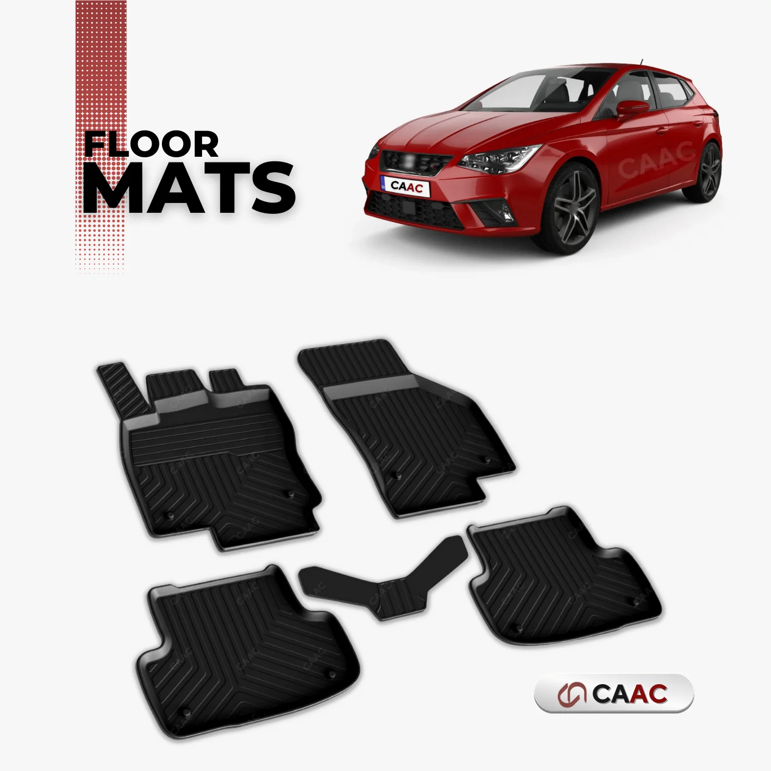 For Seat Leon 5F/MK3 HB 2012-2020 Floor Mats Lining All Air Molded 4D Black 5 Pieces Soft Material Car Accessory Ornamental Quality