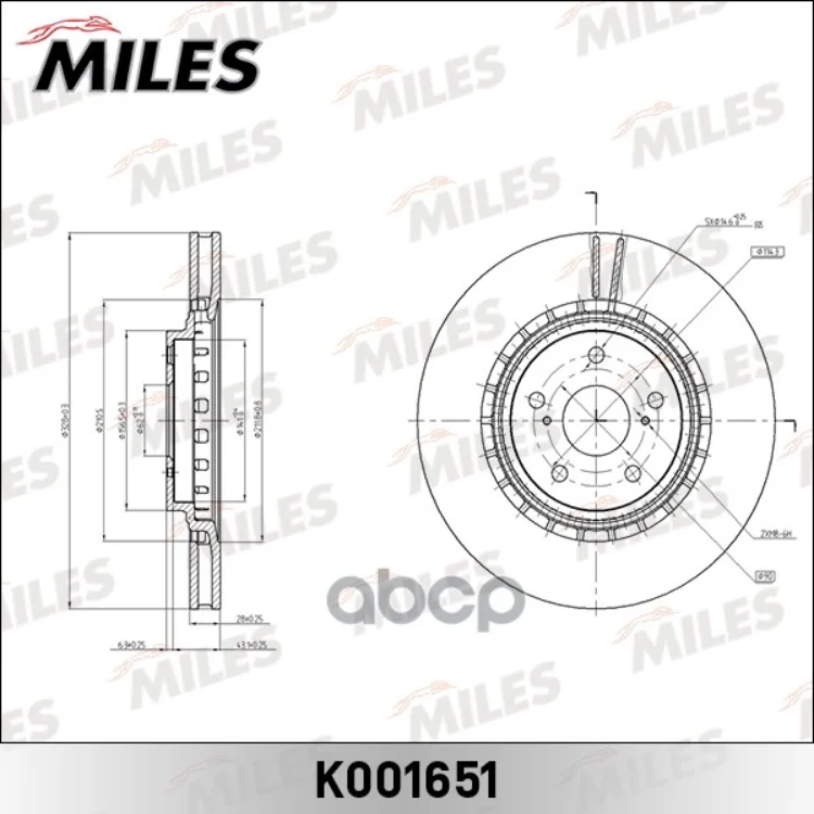 Диск Тормозной Toyota Rav4 12- Передний Вент. D=328Мм Miles арт. k001651