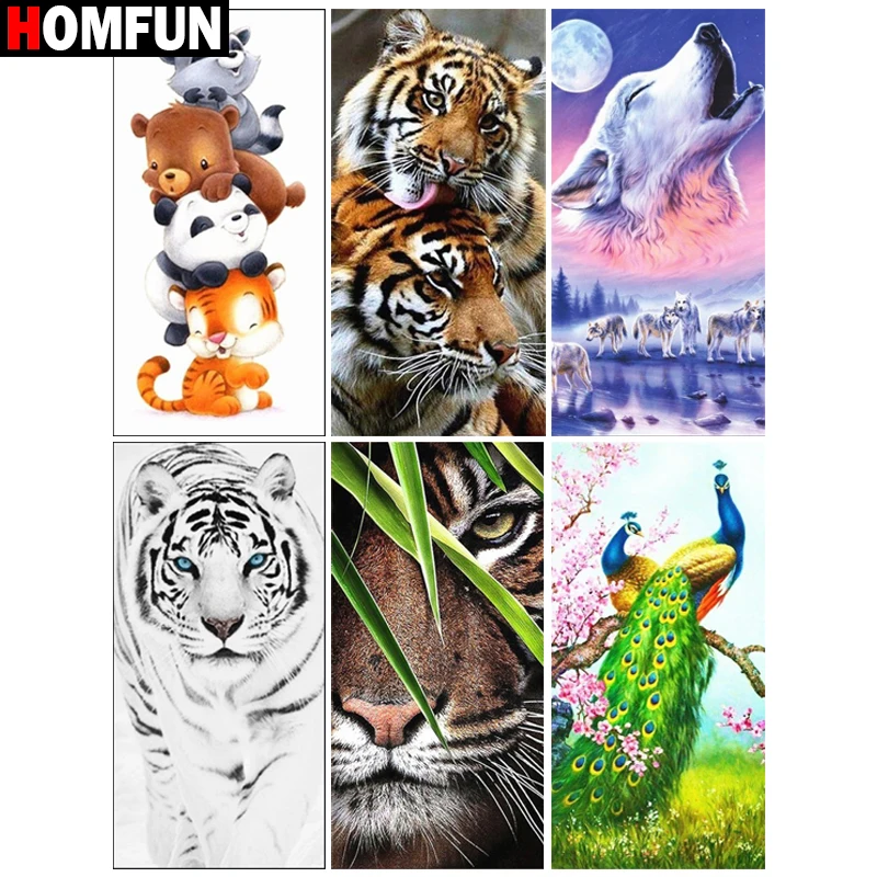 

Алмазная живопись HOMFUN, вышивка крестиком «животные, тигры, Wolvest», 5D алмазная вышивка «сделай сам», квадратная/круглая картина