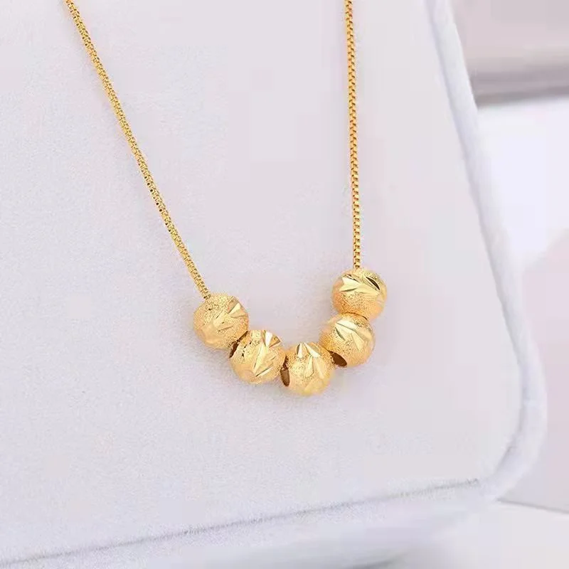 

Fashion Lucky Beads Necklace for Women Classic Simple Ball Pendant Short Necklace Jewelry Girl's Accessories Clavicle Chain