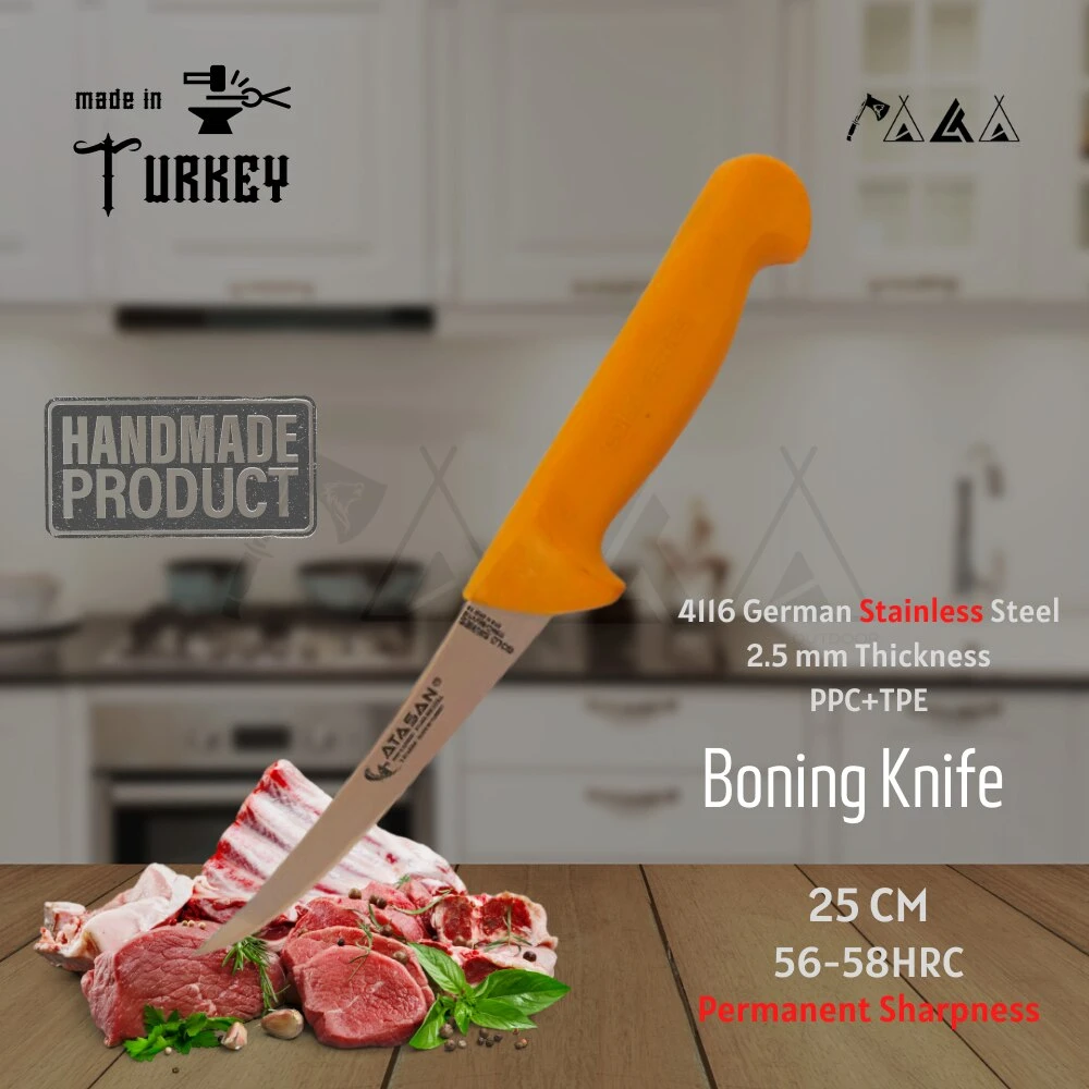 ATASAN Gold series curved bone boning knife kitchen knives handmade high quality professional stainless steel meat