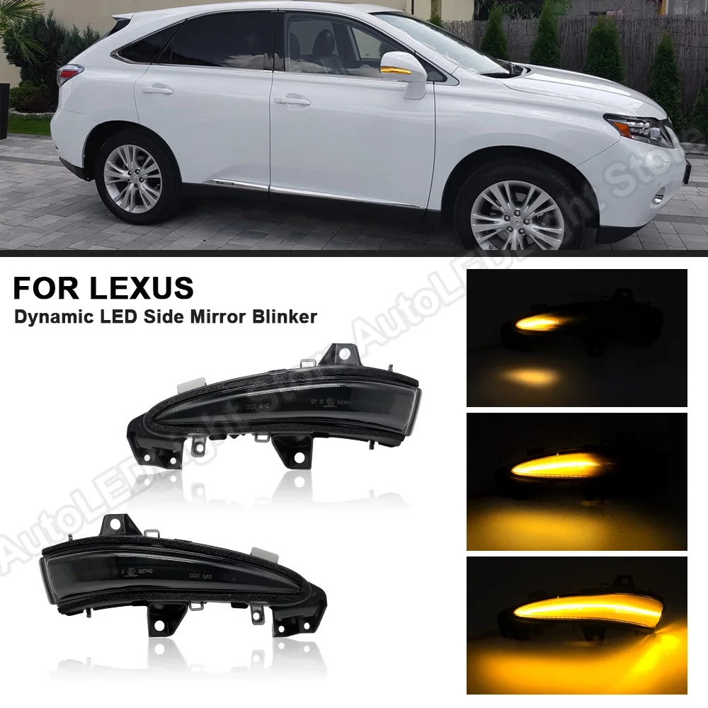 

Dynamic LED Indicator Lamps 2PCS Amber Turn Signal Lights Sequential Side Mirror Blinker Light For Lexus RX350 RX450H 2009-2015