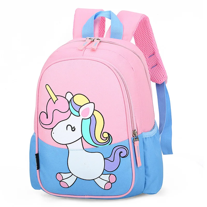 OSLD Girls School Pink Backpack Kindergarten Kids Book Bags Cute Unicorn Cartoon Printing Bag Toddler Boys Breathable Schoolbag