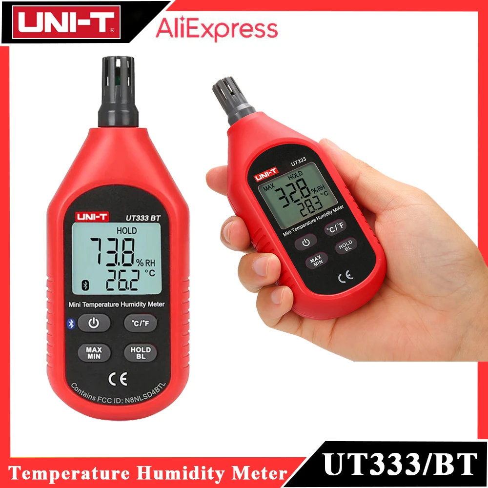 UNI-T UT333 UT333BT Mini Temperature Humidity Meter LCD Digital Air Temperature Thermometer Hygrometer Gauge Tester MAX/MIN Mode