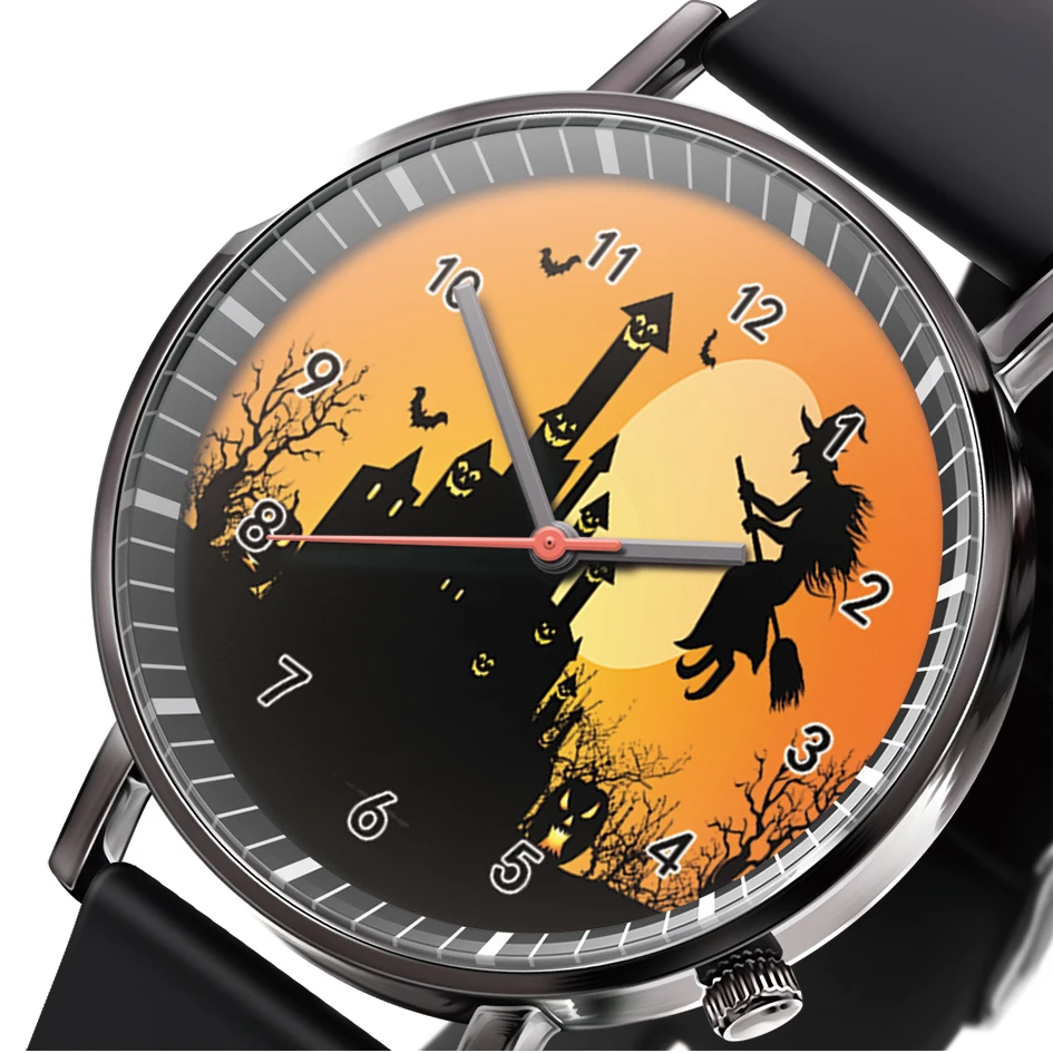 MISS WHITE Watch Bat Ghost Halloween Horror Pumpkin Bat Ghost Fashion Watches Quartz Sports Casual Wrist Watch