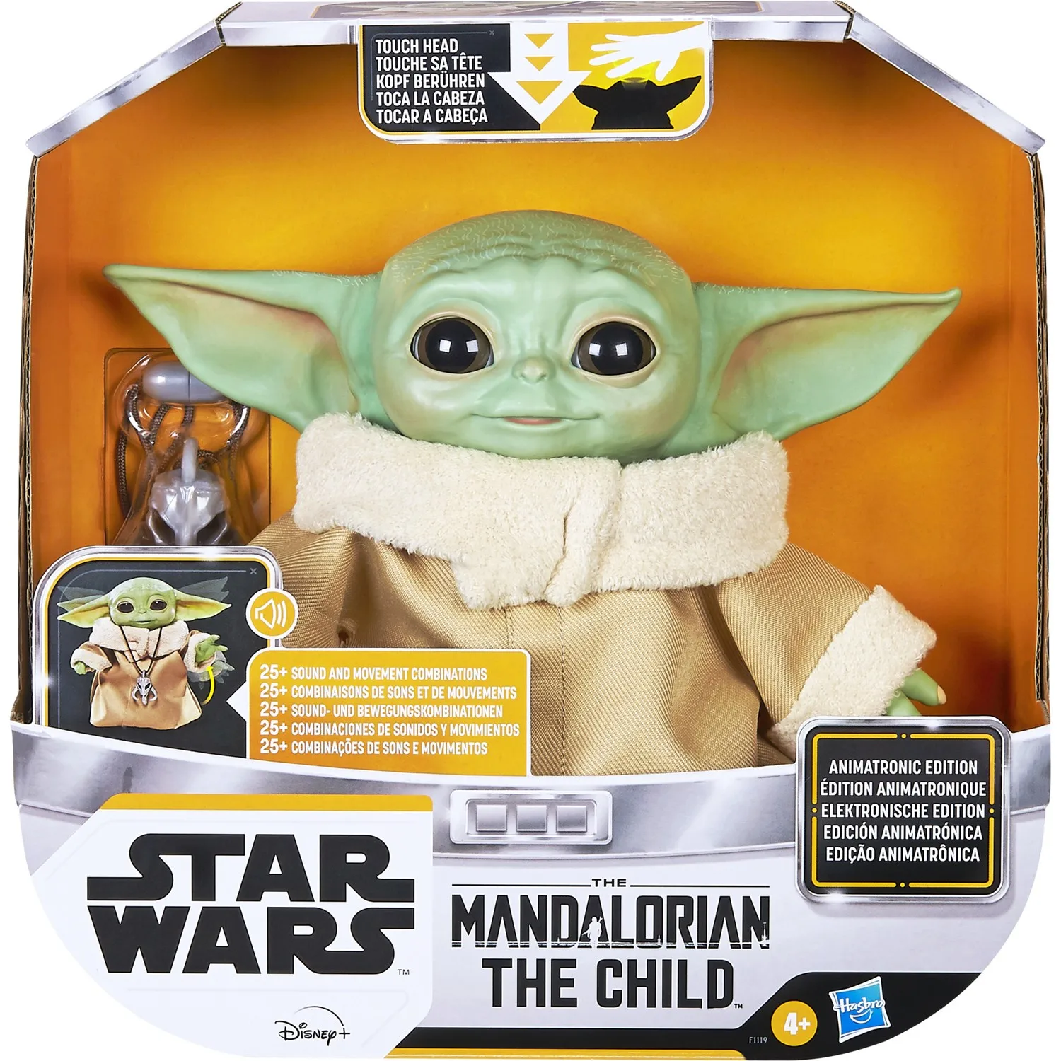 

ORIGINAL ANIMATRONIC Baby Yoda The Mandalorian 7.2-Inch-Tall Toy by Hasbro with Over 25 Sound & Motion Combinations