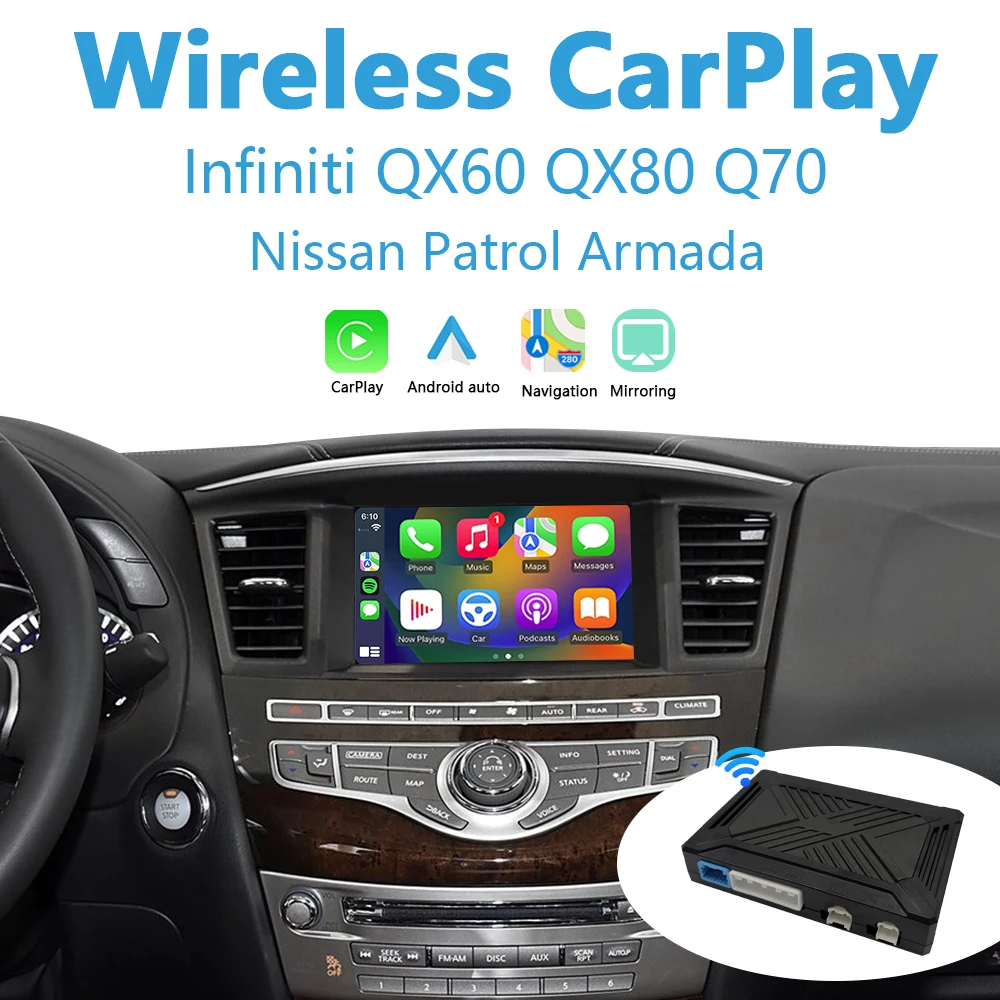 

Infiniti Apple Carplay для QX60 QX80 Q70 Nissan Patrol Armda Добавить беспроводной Android Авто Поддержка камеры заднего вида OEM BT Audio