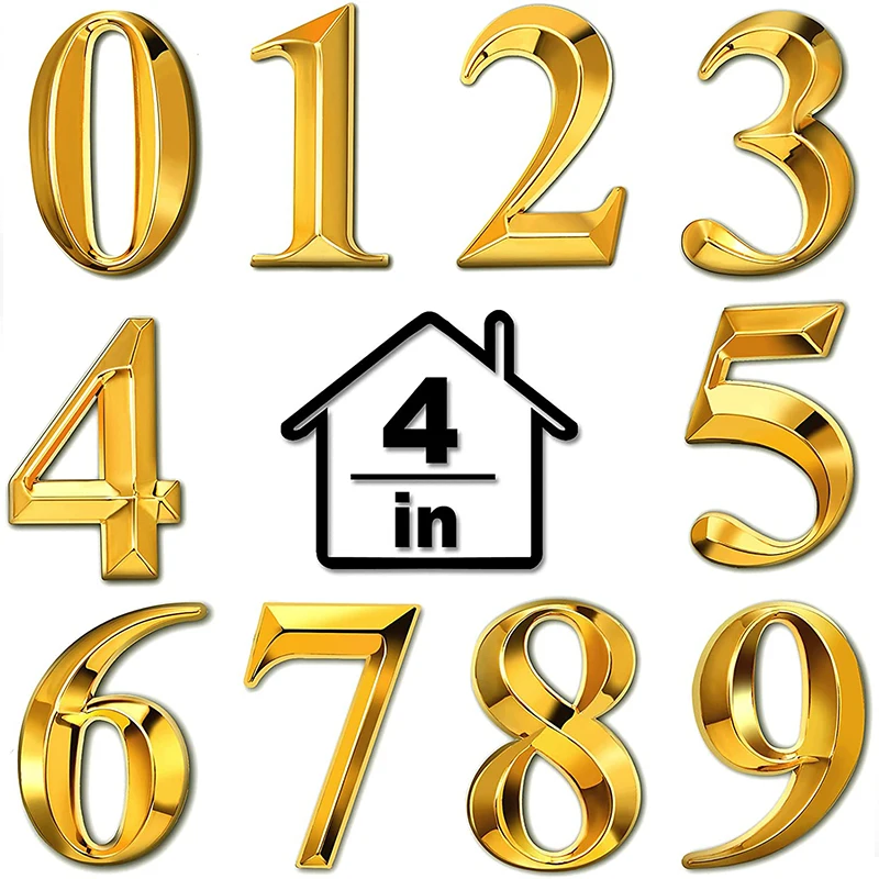 

3D Mailbox Numbers 0-9 Self-Adhesive 4 Inch Address Number Stickers Door House Numbers Mailbox Sign for Apartment Home Office