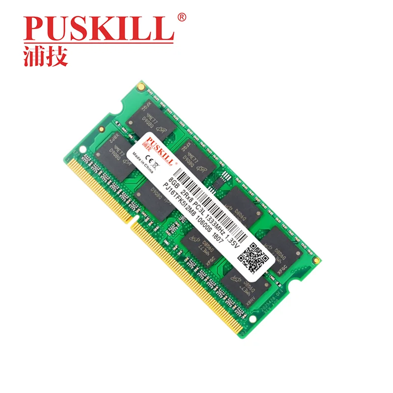 

Puskill Memoria Laptop DDR3 DDR3L 4GB 8GB 204pin 1333MHz 10600S 1600MHz 12800S Sodimm Notebook Ram