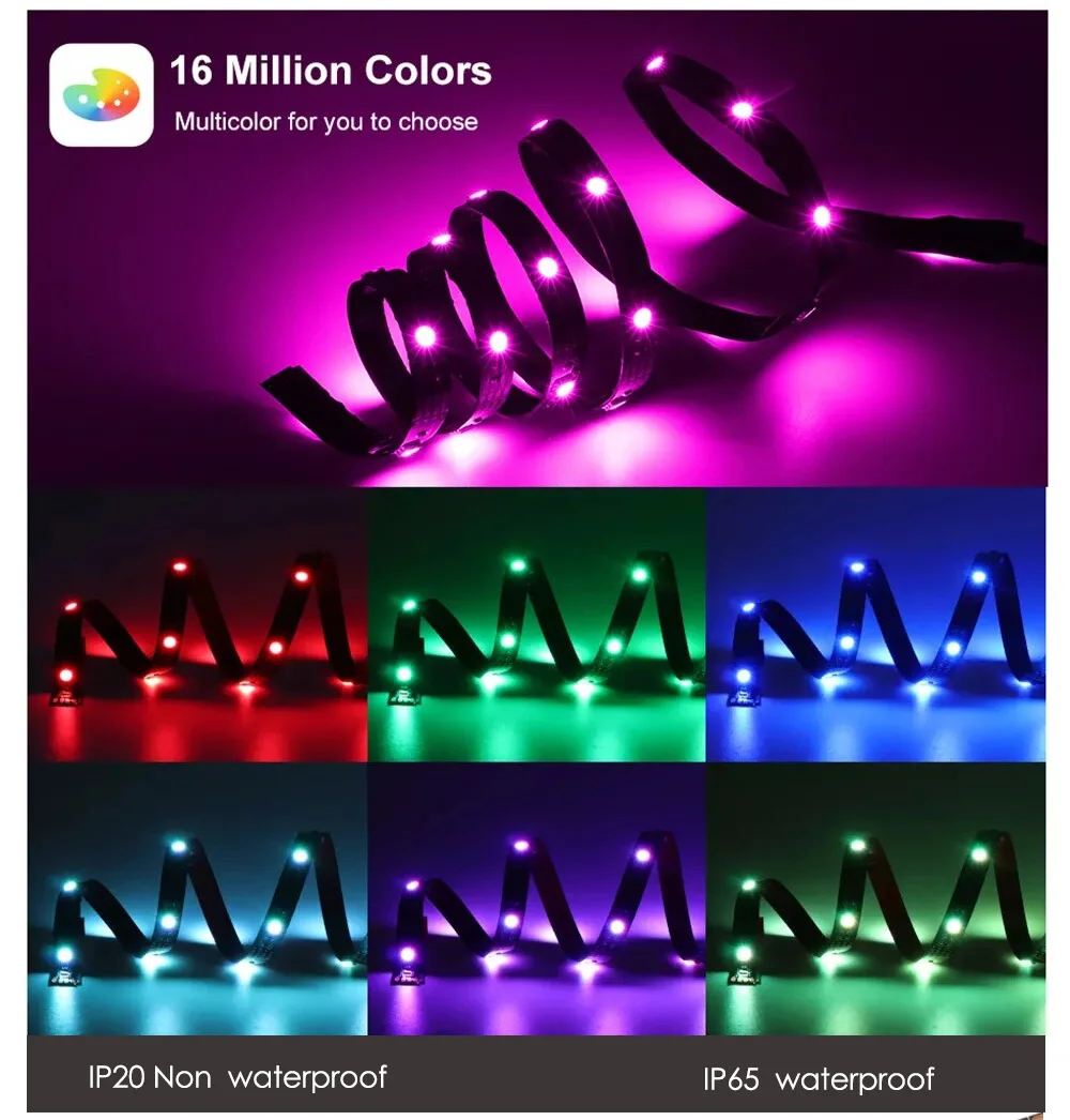 Светодиодная Bluetooth RGB лента, Светодиодная лента для велосипеда 5050, 1 м, 2 м, управление через USB, умное управление через приложение (art.: 7b17b71cf) - 7b17b71cf