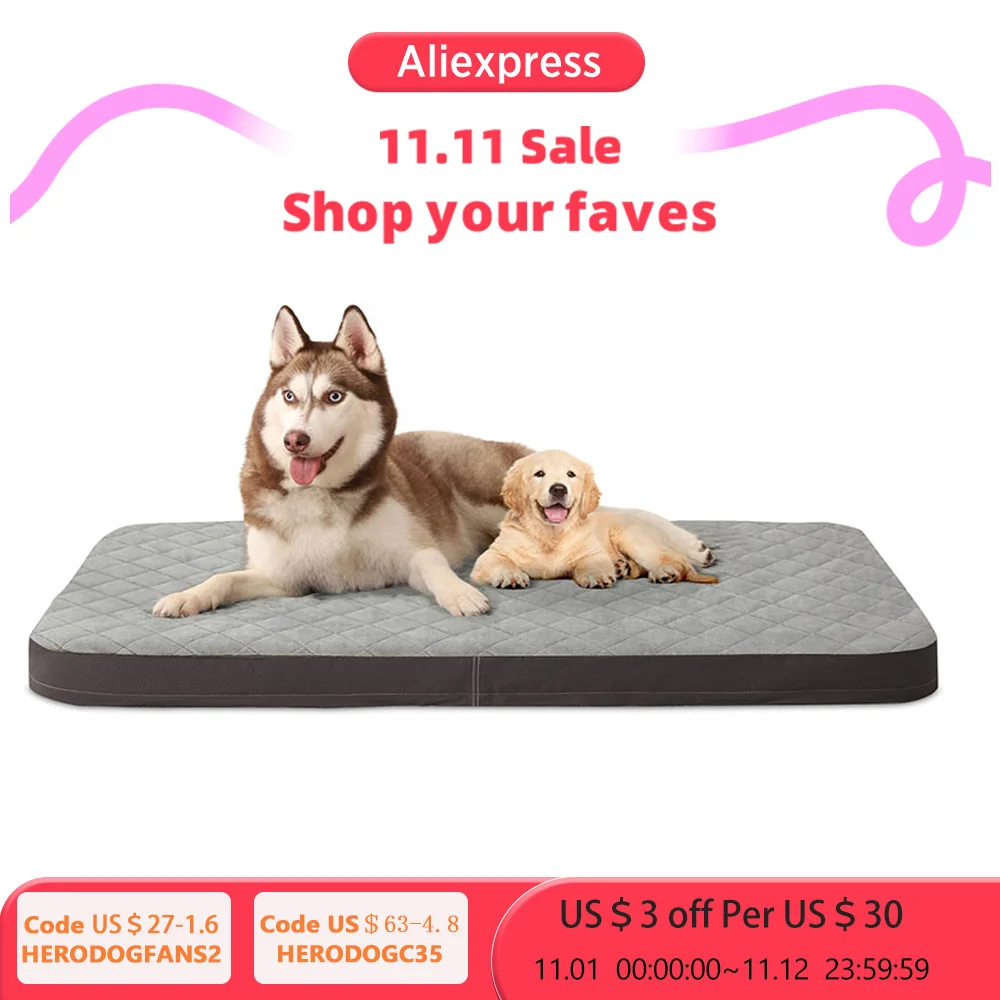Pаспродажа Мягкий ортопедический моющийся матрас для больших собак, коврик для щенков, устойчивый к царапинам, коврик для конуры со съемным чехлом Дешево Мягкий ортопедический моющийся матрас для больших собак, коврик для щенков, устойчивый к царапинам, коврик для конуры со съемным чехлом