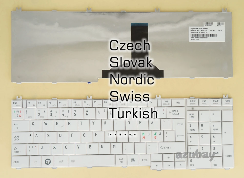 Клавиатура для Toshiba V114346DK1 AEBL6300130-CZ MP-09M86C069201 AEBL6900130-SK MP-09M86CB69201 AEBL6X00130-N5