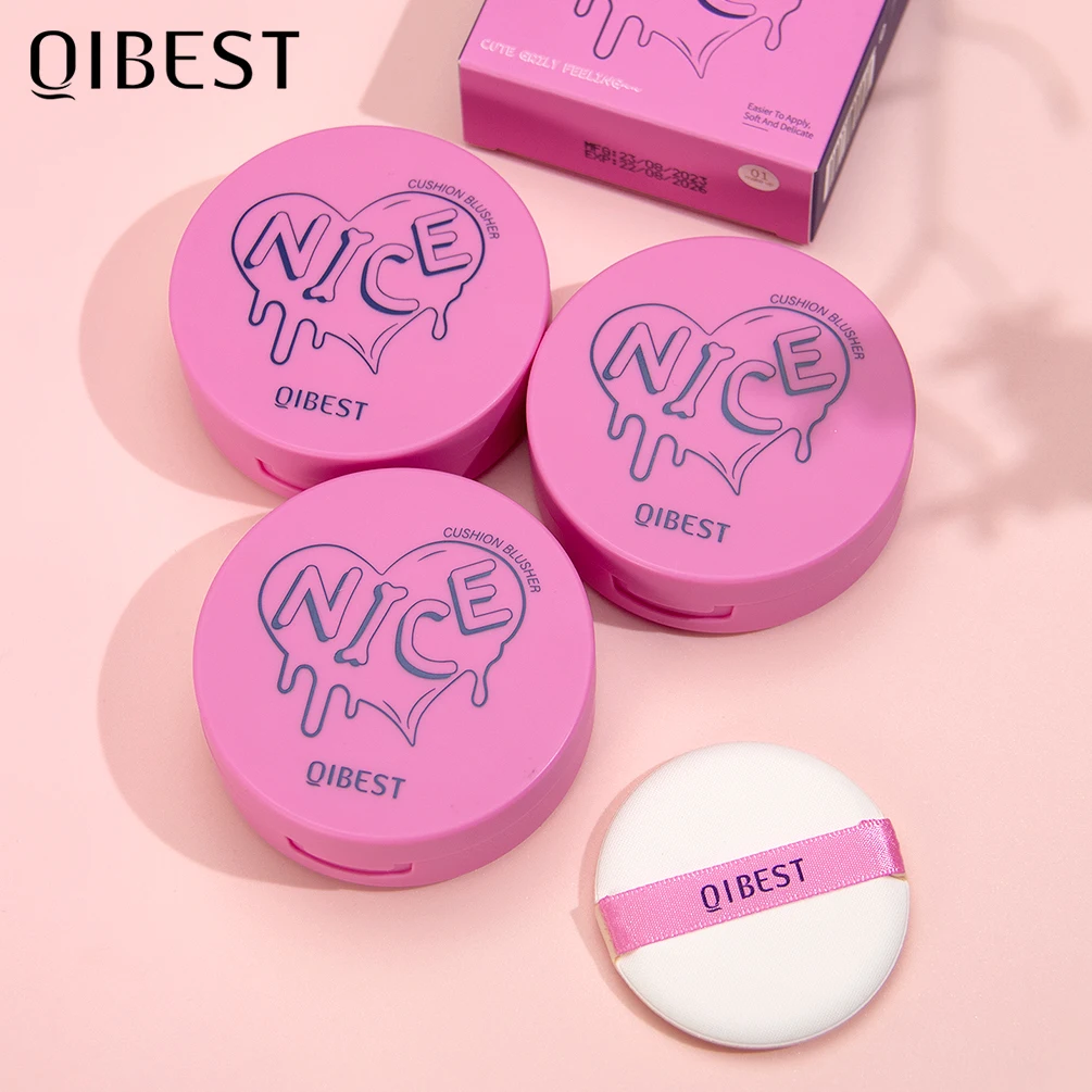 Блестящая палитра румян QIBEST стойкий натуральный контур для щек оттенок