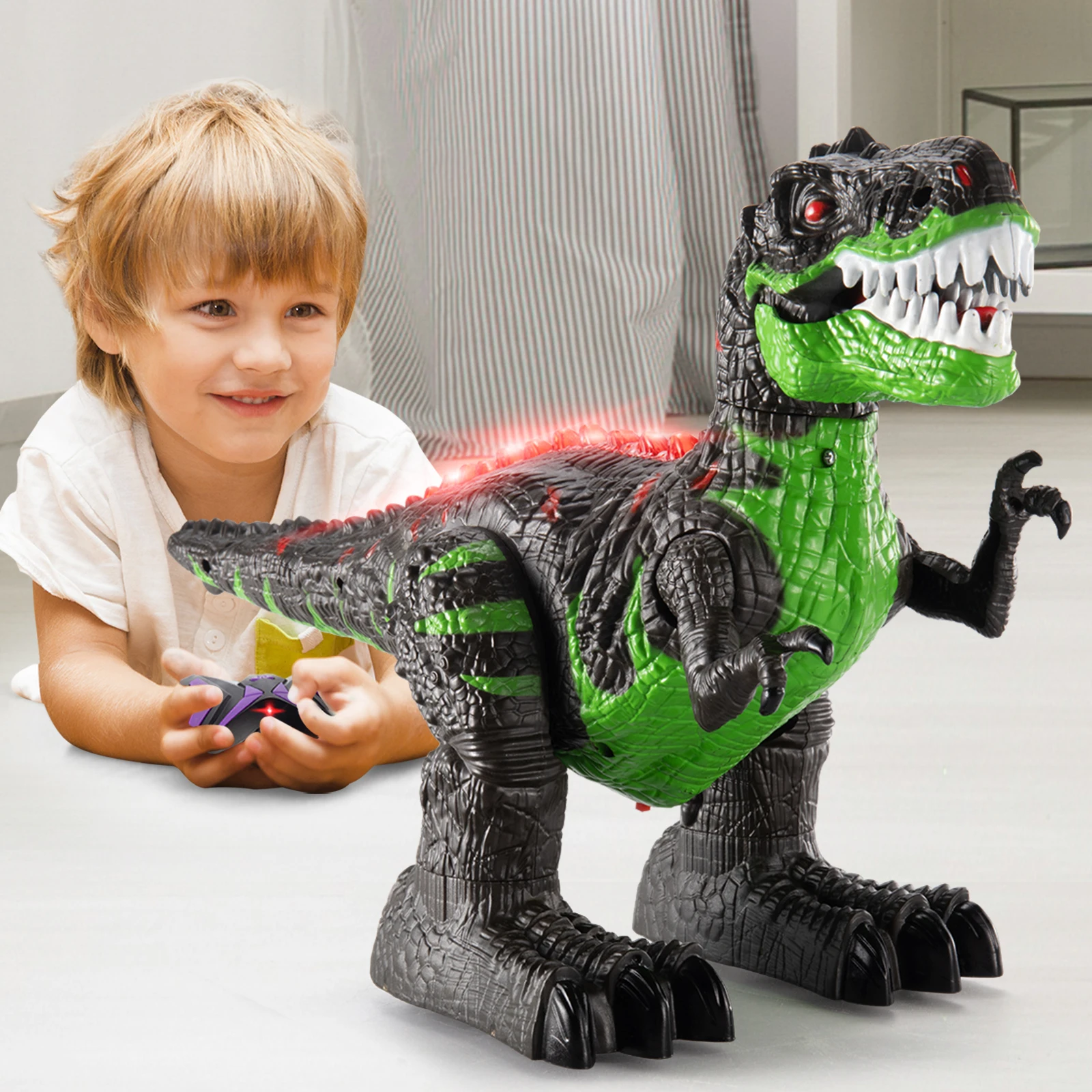 

Динозавры с дистанционным управлением, Электрический робот со звуком и подсветкой, игрушка для раскопания, игрушки для мальчиков Юрского периода, развивающие игрушки ти-рекс