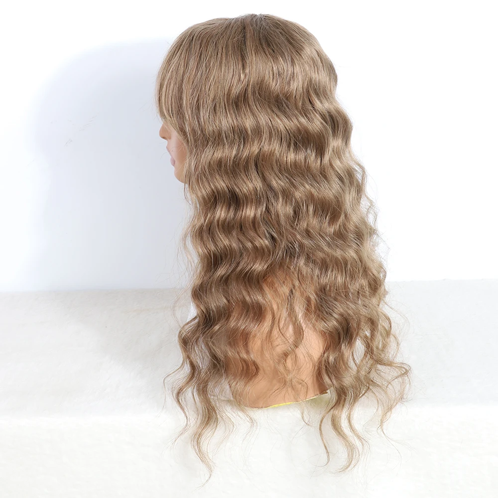 22-дюймовый Полный Машинный Парик Remy Человеческие Волосы Длинные Волнистые