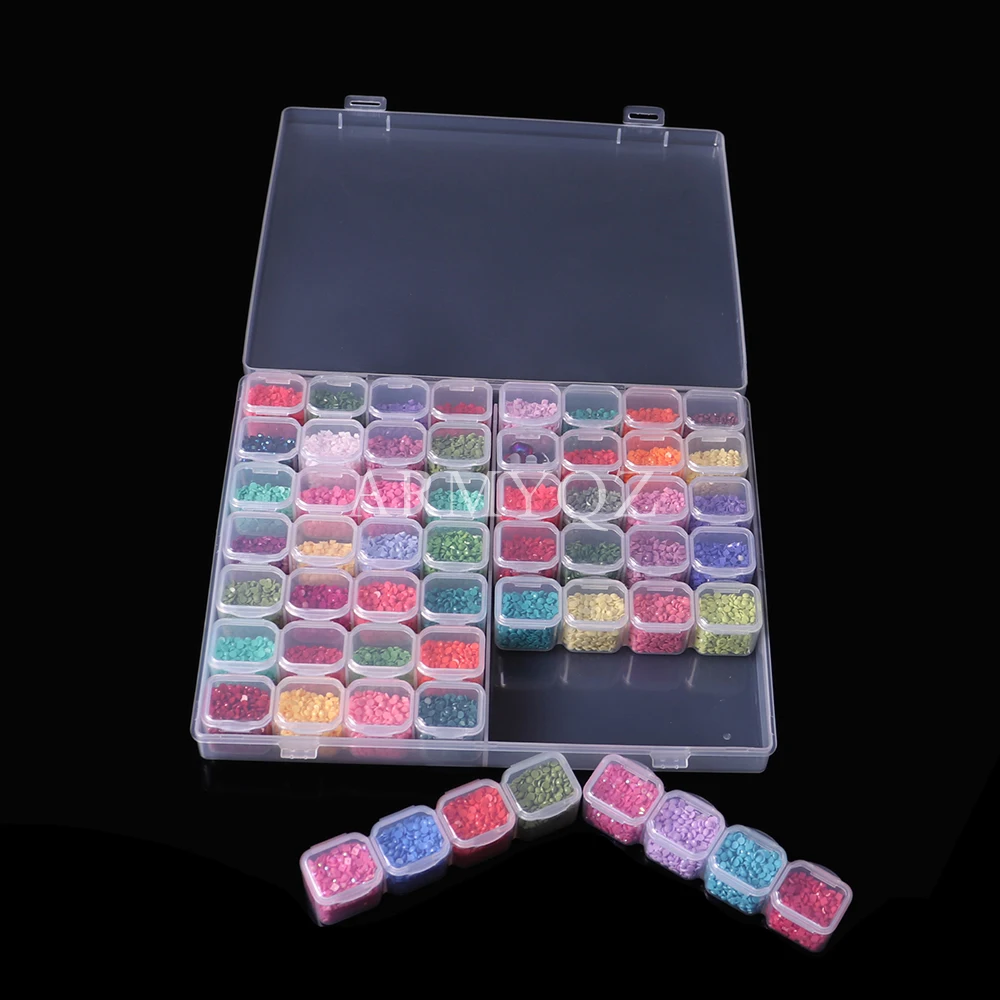 

56 отделений, коробки для хобби алмазной живописи, демонстрация бусин, разборная коробка для хранения, чехол для алмазной искусственной выши...