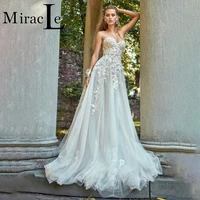 elegant sweetheart wedding dresses for women sleeveless a line wedding gown for bride lace appliques backless robe de mari%c3%a9e