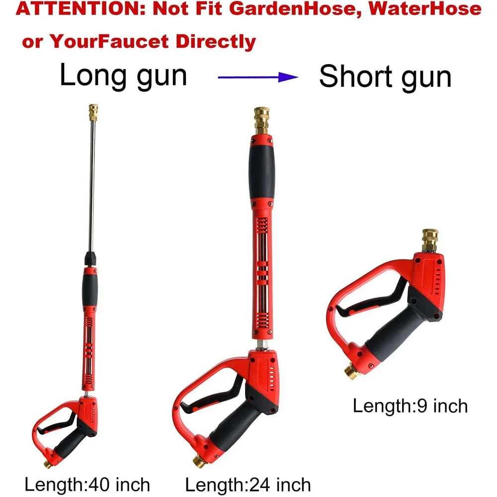 Пистолет для мойки высокого давления со сменным удлинителем 5 наконечников сопла