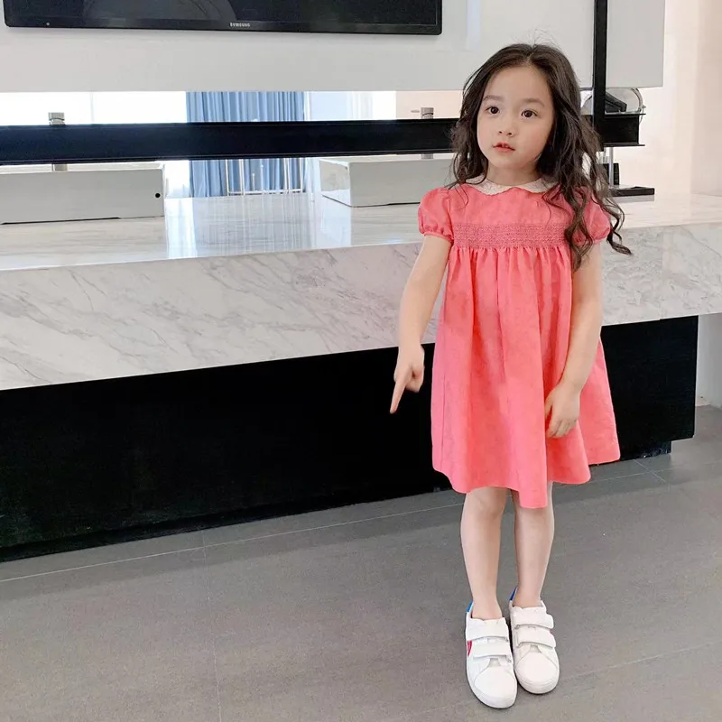 

2022 Pink Similar embroidered letter dress, classic style,