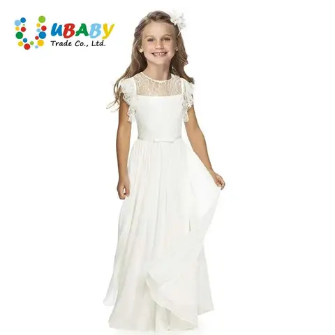 Модное Хлопковое платье принцессы для девочек, летняя детская свадебная одежда, шифоновые белые пляжные платья для девочек, детская одежда