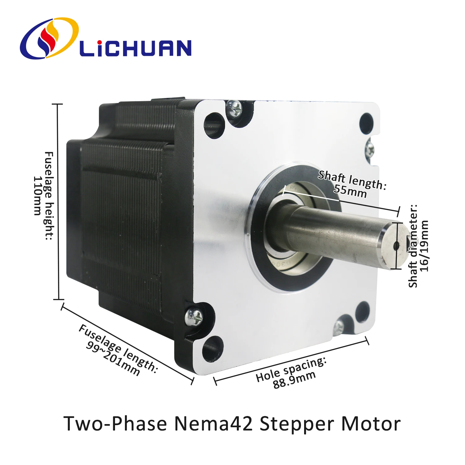 Lichuan 2-фазный 220 В Nema 42 15 Нм/22 Нм/29 Нм гибридный шаговый двигатель 7 2 А 4-выводные