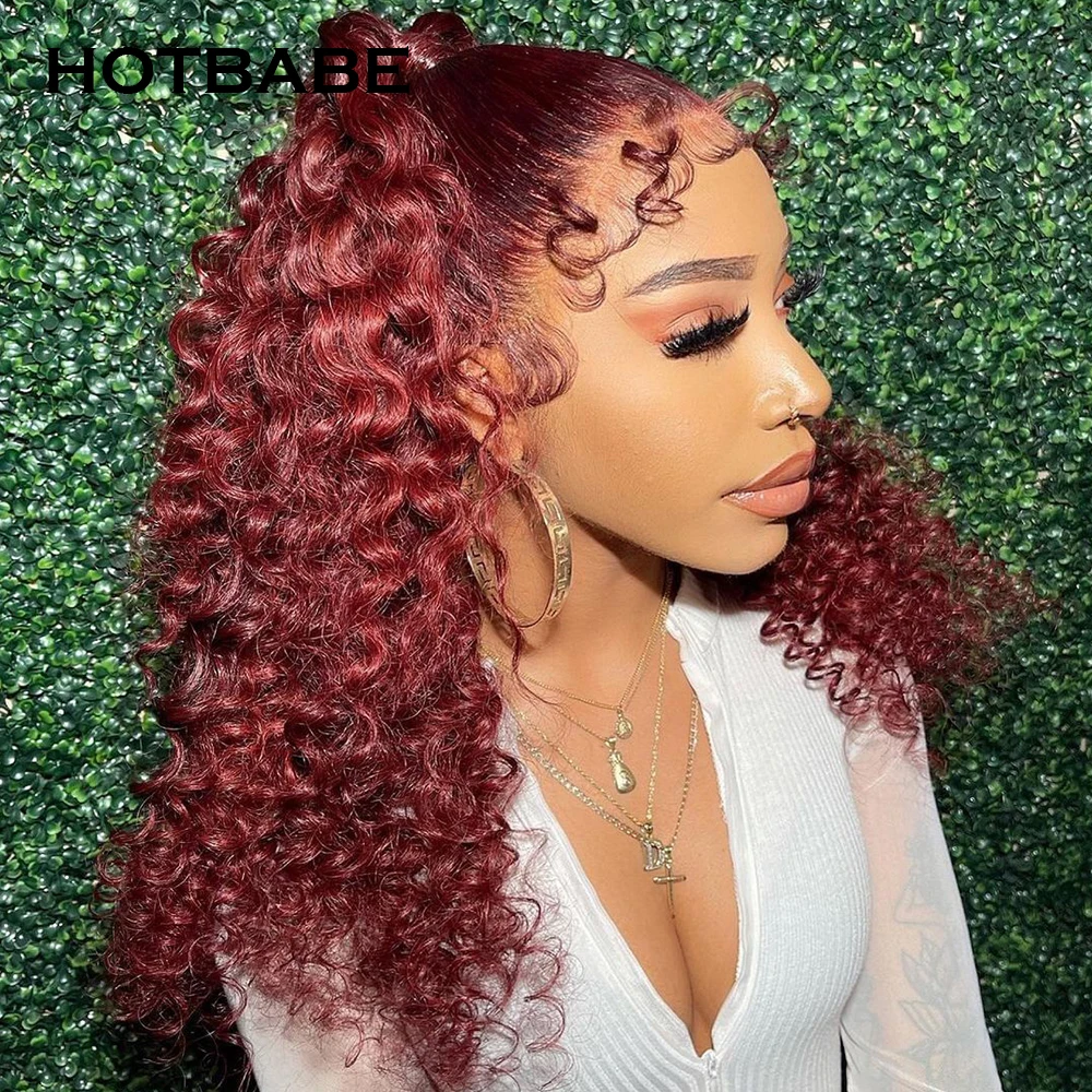 Ed Human Hair Wigs Deep Wave Frontal Wig Brazilian Lace Closure Wig 180%